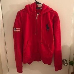 Ralph Lauren red zip up